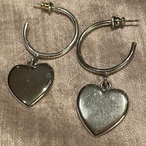 Heart Hoops Silver 2 1/4 long